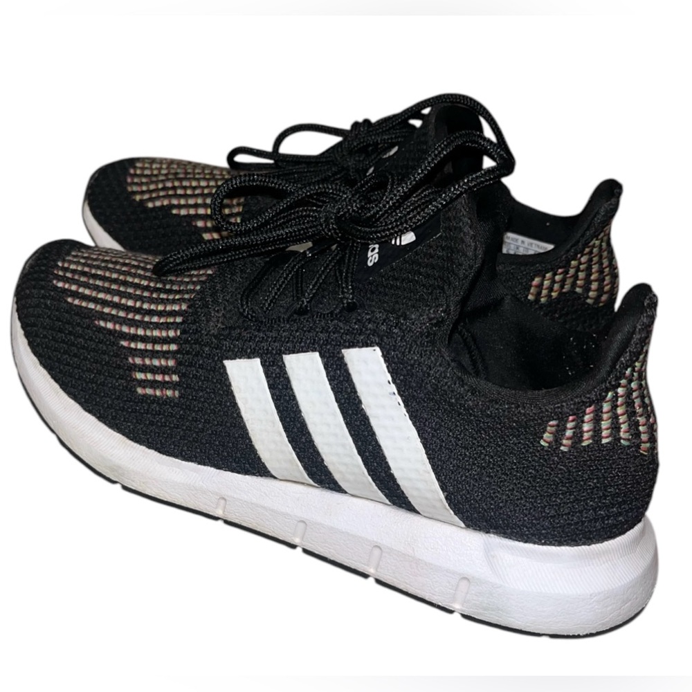 Adidas Swift Run Black Colorway With Rainbow Acce… - image 5